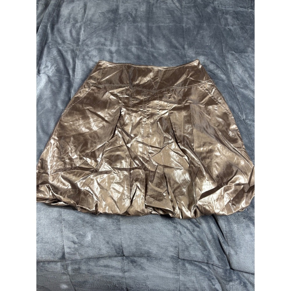 West End San Francisco Metallic Bronze Microfibre Bubble Skirt 200719 Womens 10